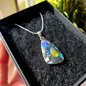 ***SOLD*** Natural Ethiopian Opal in Pyrite Necklace